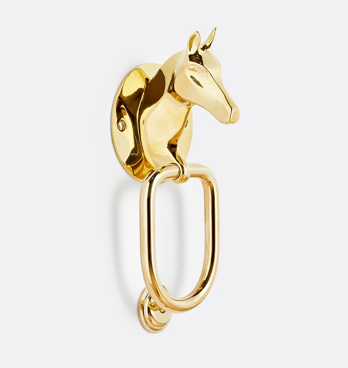 Solid Brass Horse Head Key Ring Holder