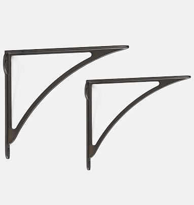 Z Bracket for Open Shelving - Black, Brass, Bronze, White, & Silver