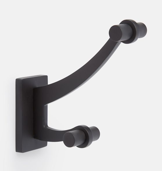 Double Prong Robe Hook, Oil Rubbed Bronze, RAA Hardware