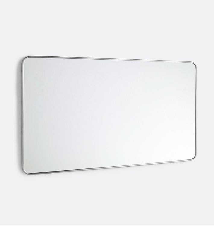 Double Vanity Rounded Rectangle Metal Framed Mirror