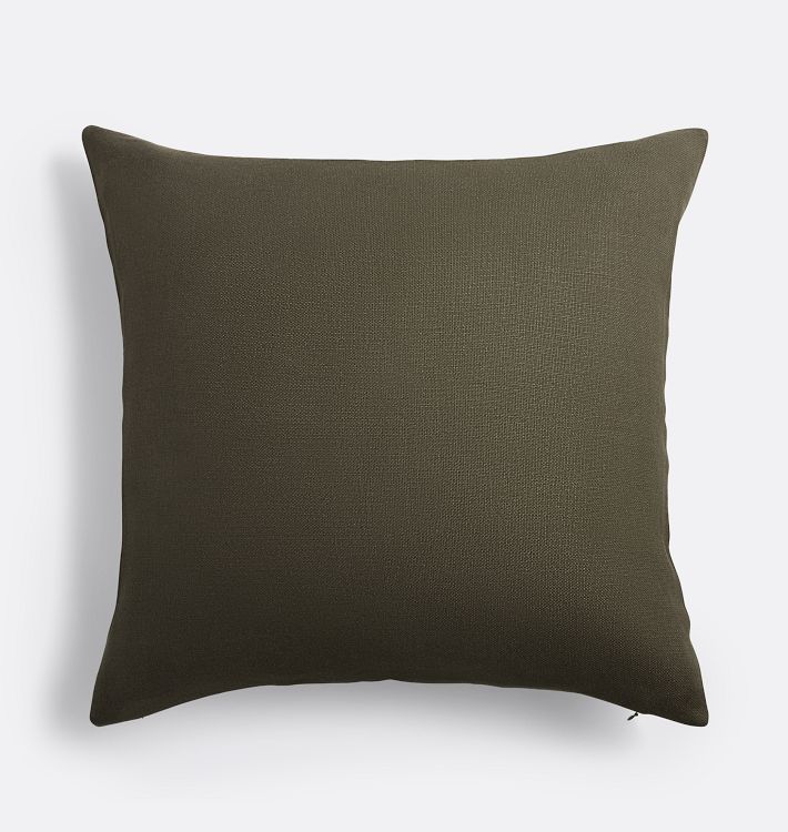 OPEN BOX: Solid Linen Pillow Cover, Charcoal - 20&quot; x 20&quot;