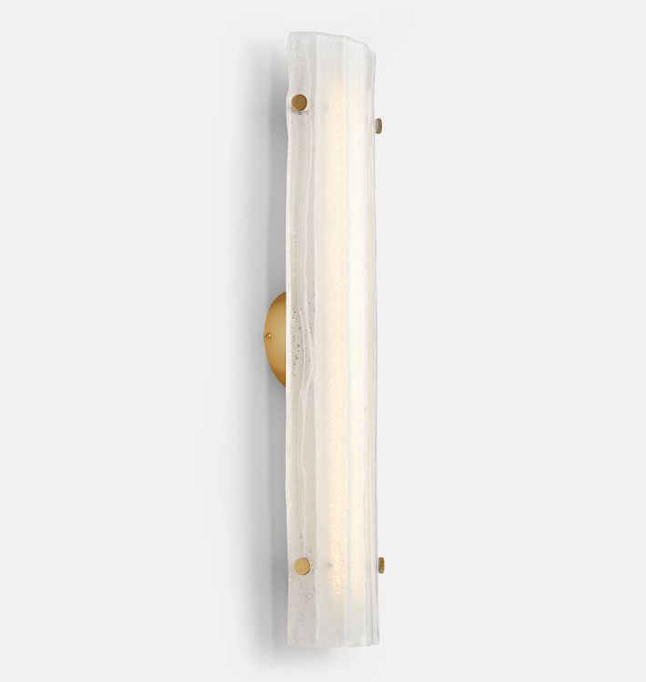 Willamette 28&quot; LED Aged White Fluted Sconce