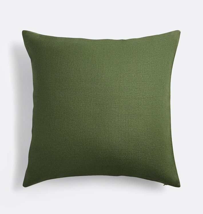 OPEN BOX: Solid Linen Pillow Cover, Emerald Green - 20&quot;x20&quot;