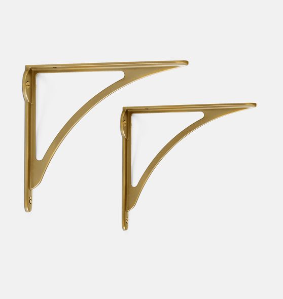 Strong shelf brackets 140x115mm gold (pair of) – The Shelving Shop