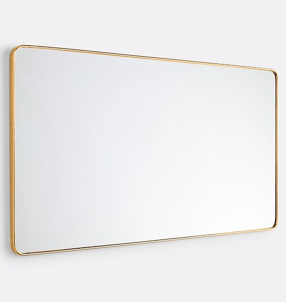 Double Vanity Rounded Rectangle Metal Framed Mirror Rejuvenation