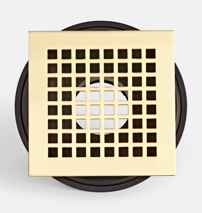 Contemporary Square Grille Shower Drain Assembly