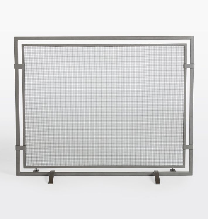 Framed Single Panel Fireplace Screen