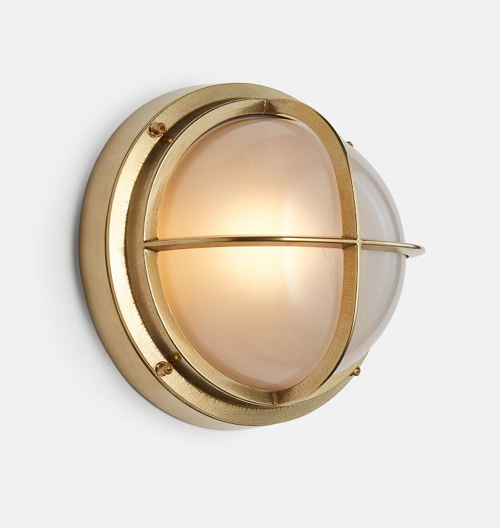 9&quot; Seabeck Dome Cage Round Bulkhead Sconce