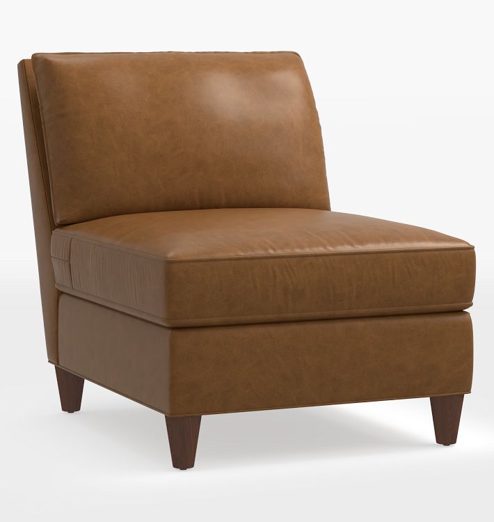 Vailer Leather Armless Chair Sectional Component