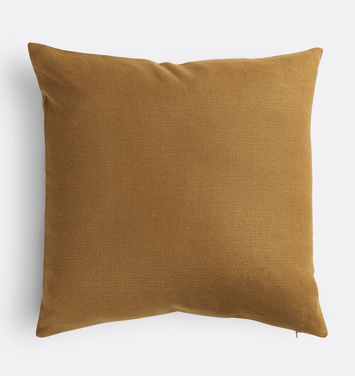 OPEN BOX: Solid Linen Pillow Cover, Antique Gold