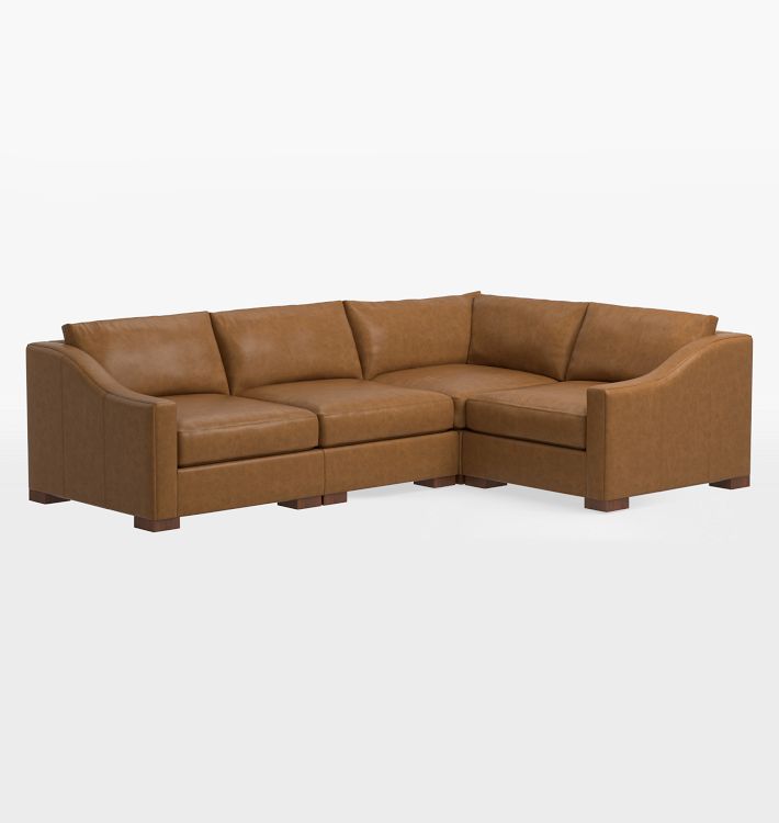 Guilford Leather 4-Piece Sectional Sofa