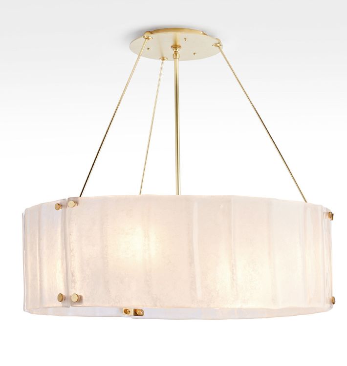 Willamette 32&quot; Pearl White Fluted Chandelier
