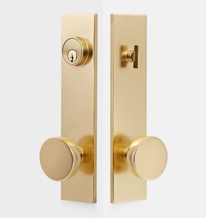 Tumalo Brass Knob Exterior Door Hardware Tube Latch Set