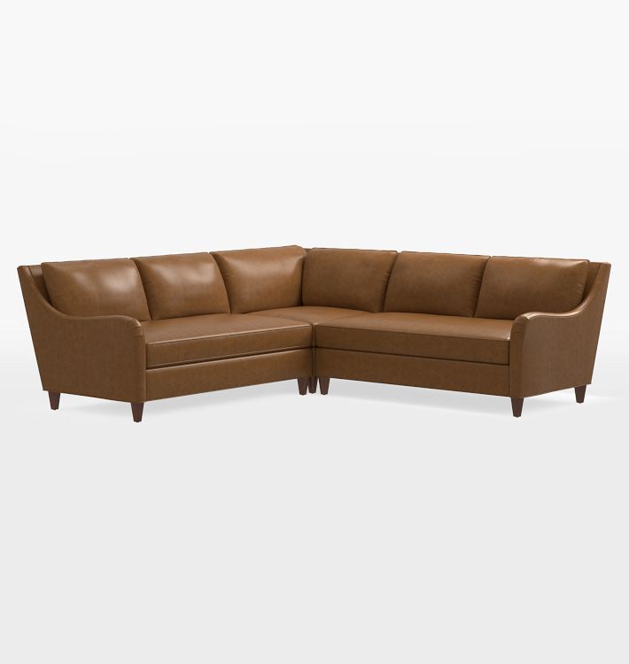Vailer Leather 3-Piece Sectional Sofa