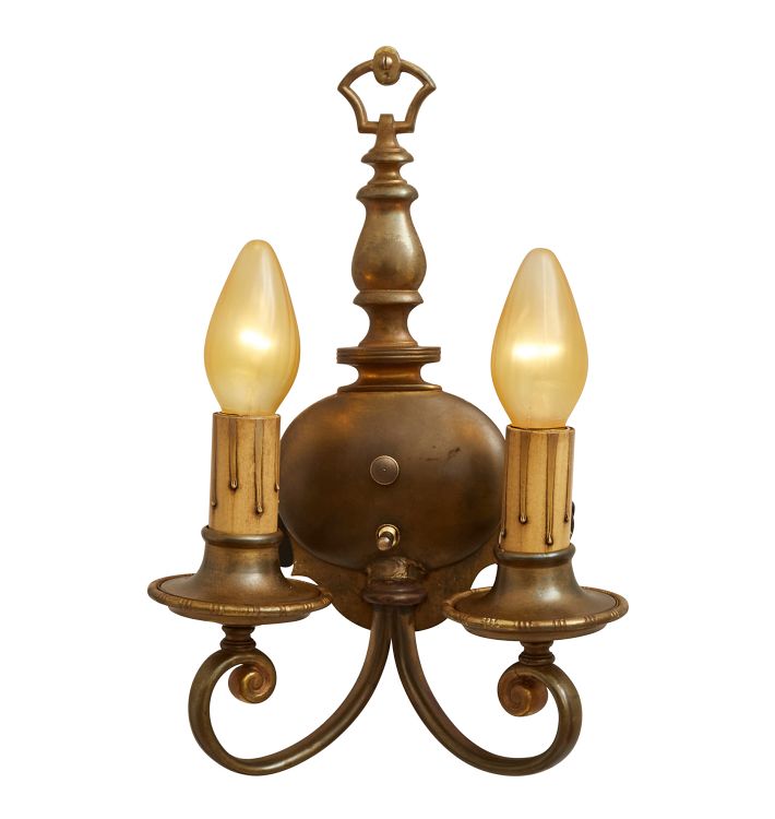 Vintage Colonial Revival Double Candle Sconce