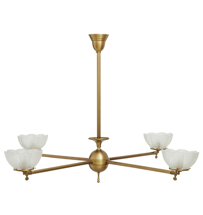 Antique Brass 4-Arm Chandelier