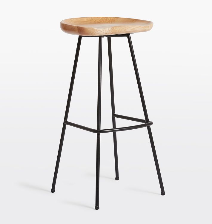 Randle Tractor Bar Stool with Metal Legs
