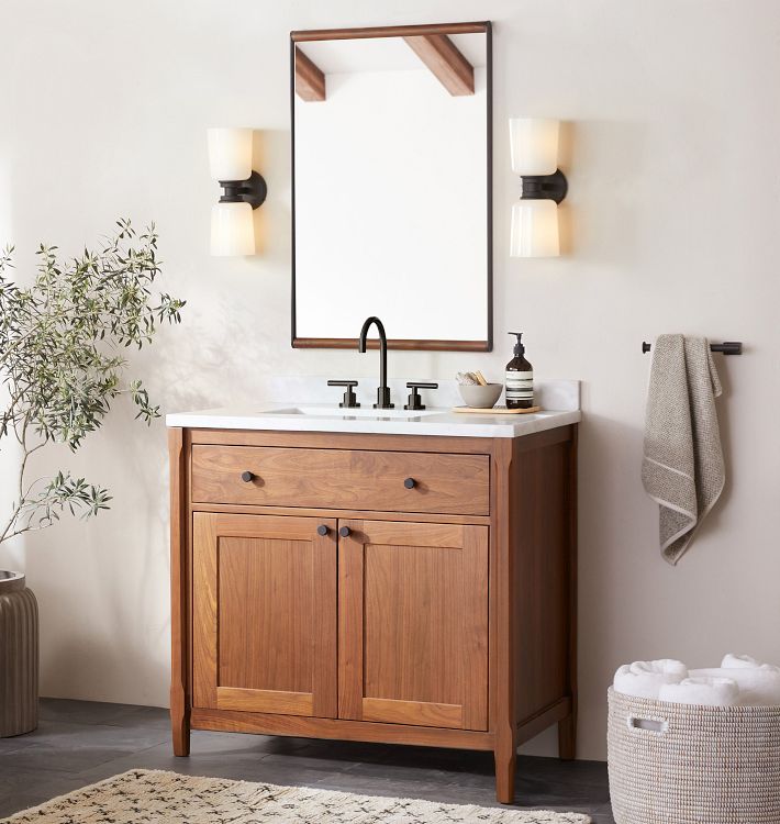 Walnut bathroom vanity deals 36