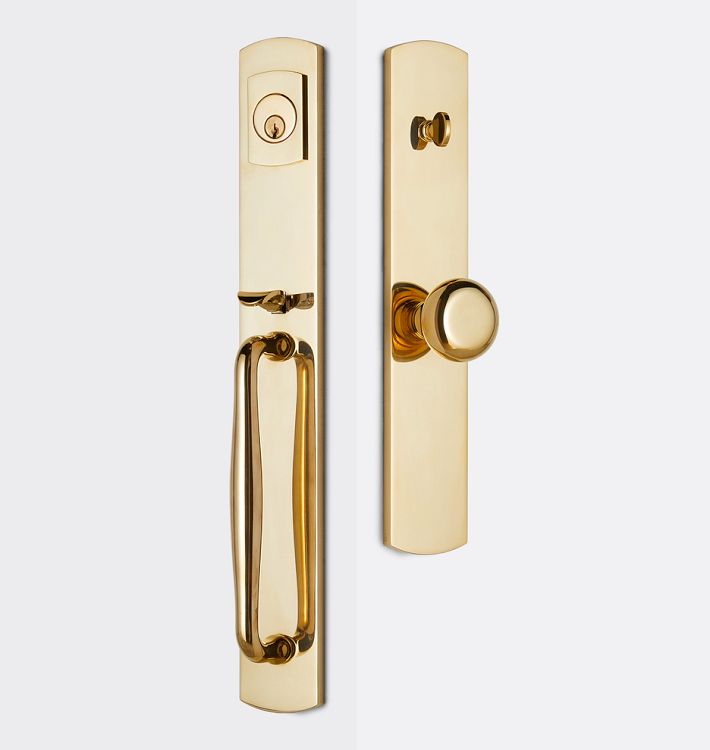 Arched D-Handle and Knob Exterior Door Hardware Tube Latch Set