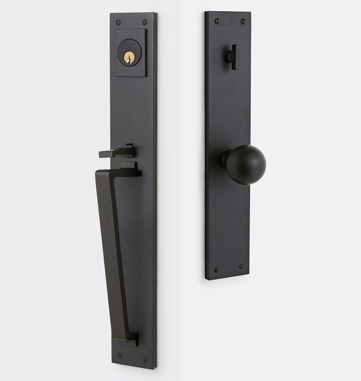 Tabor D-Handle &amp; Ball Knob Exterior Door Hardware Tube Latch Set