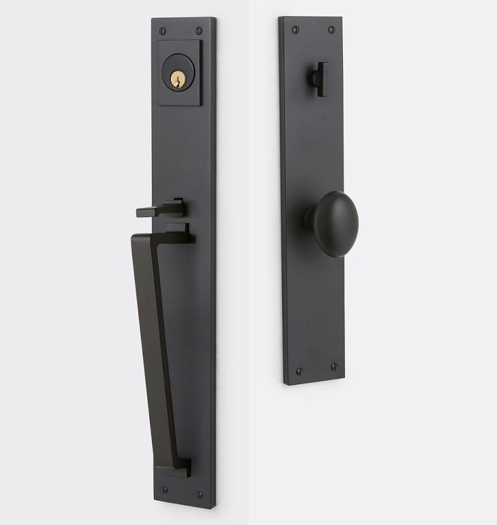 Tabor D-Handle &amp; Oval Knob Exterior Door Hardware Tube Latch Set