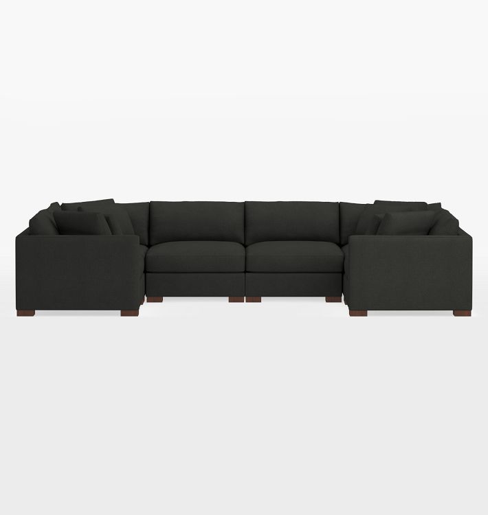 Wrenton Leather 6-Piece U-Shape Sectional Sofa