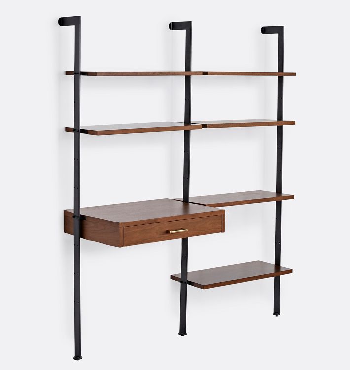 Holgate Modular Floating Desk &amp; Shelves with 72&quot; Rails