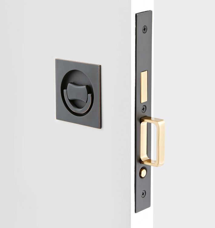 Emtek Narrow Modern Pocket Door Mortise Lock - Canada Door Supply