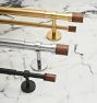 Hillcrest Adjustable Brass Drapery Rod Set