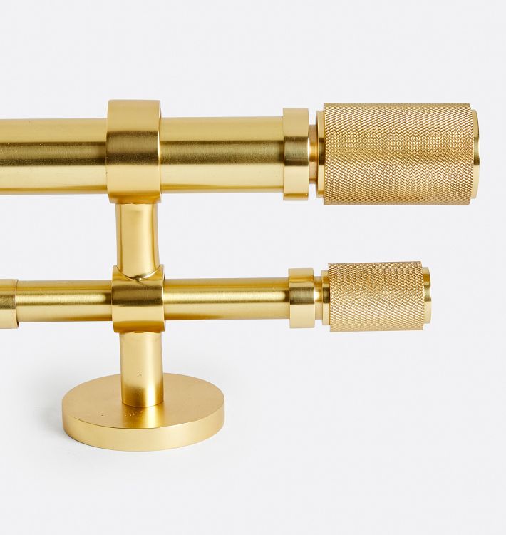 Trask Adjustable Brass Drapery Rod Set