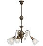 Victorian 3-Light Pendant w/ Etched Floral Shades