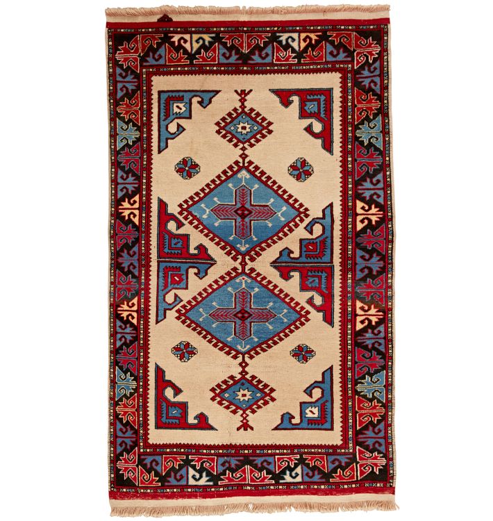 Colorful Turkish Hand Knotted Besir Rug