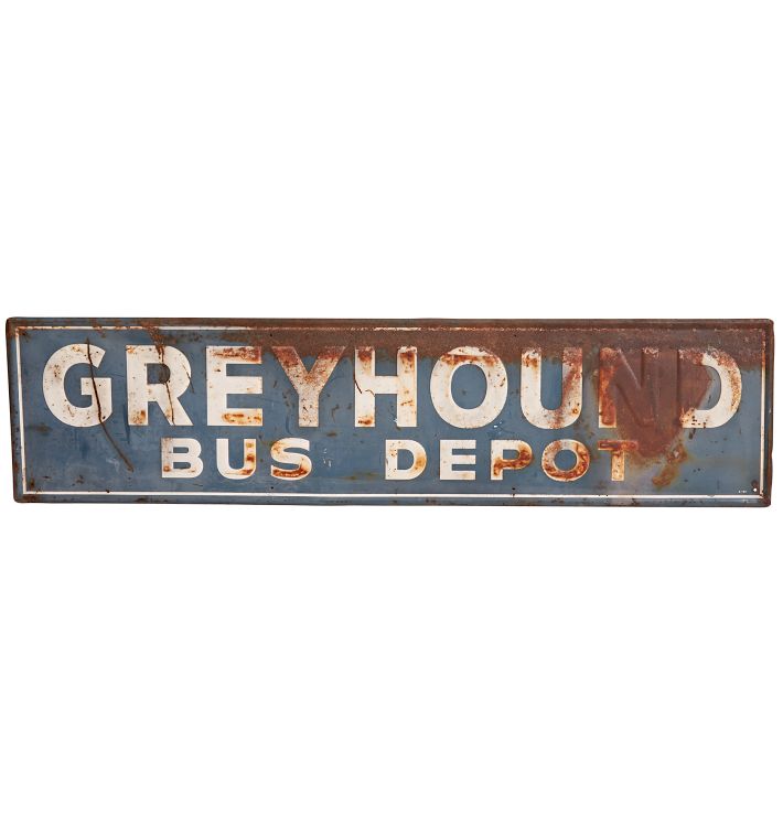 Weathered Greyhound Bus Depot Sign