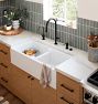 Frost Fireclay Double Kitchen Sink, 39-1/2&quot; x 10&quot; x 18&quot;