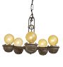 Vintage Romance Revival Bare Bulb Chandelier with Faux-Hammered Finish