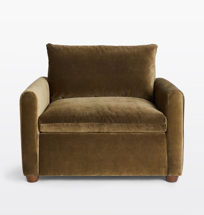 Green velvet chair discount and a half