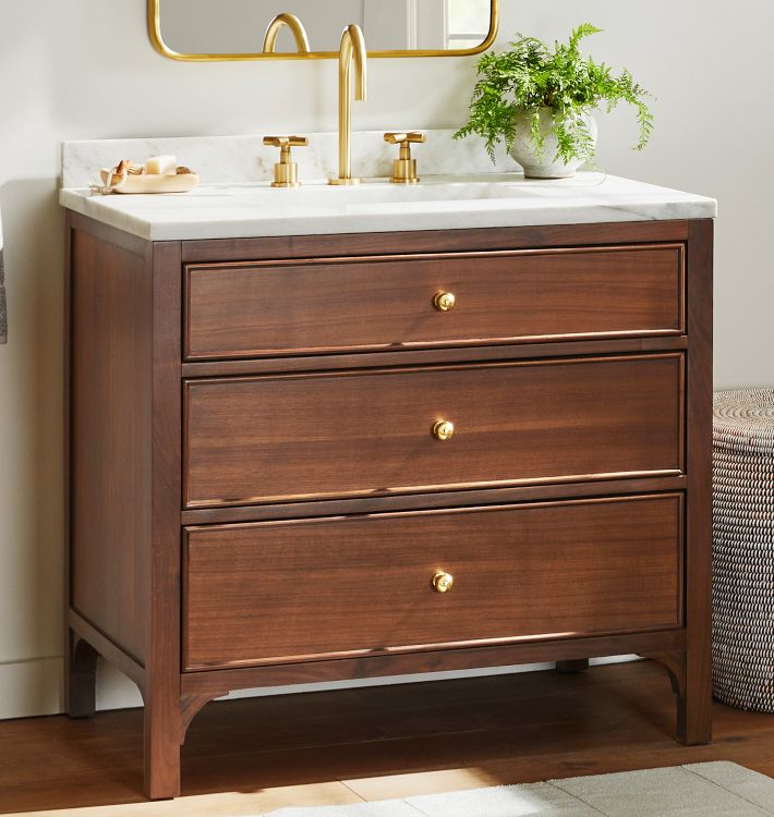 Walnut bathroom vanity deals 36