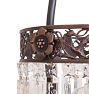 Ornate Vintage Crystal Ring Chandelier with Flower and Vine Motif