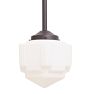 Vintage Art Deco Pendant with Stepped Hexagonal Shade