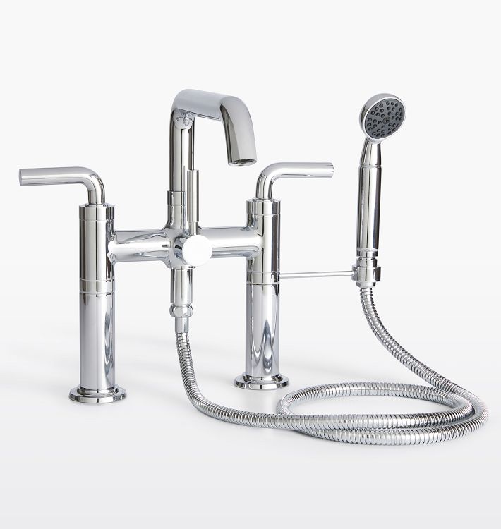 Descanso Smooth Lever Deck Mounted Tub Filler With Handshower