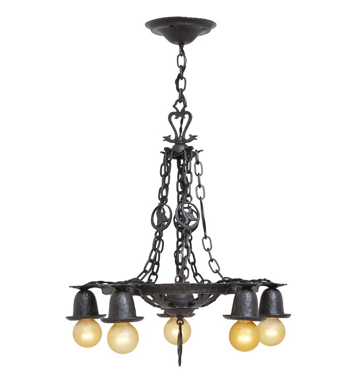 Vintage Romance Revival Bare Bulb Chandelier