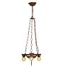 Vintage 3-Light Romance Revival Chandelier with Red Highlights