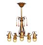 Vintage 5-Light Classical Revival Bare Bulb Chandelier