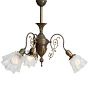 Victorian 3-Light Pendant w/ Etched Floral Shades