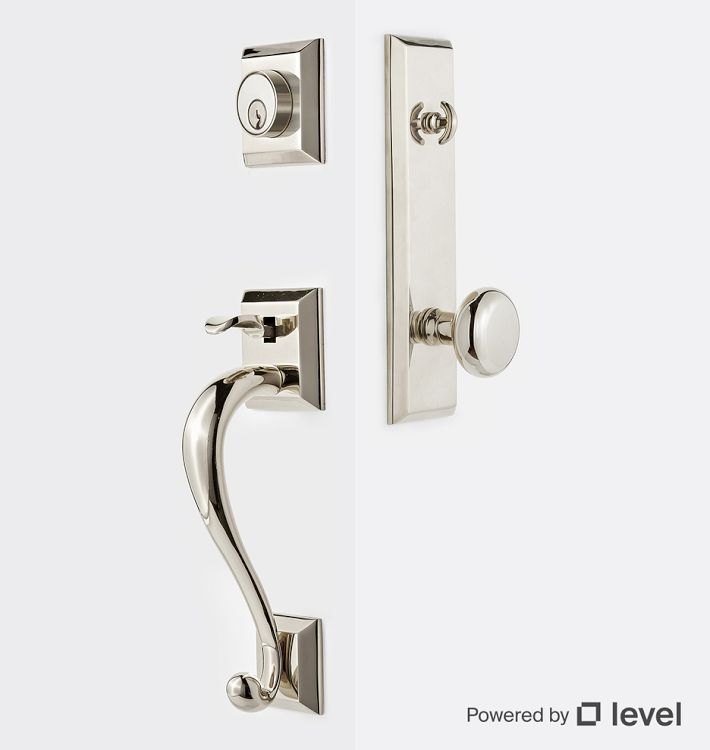 Coleman Exterior 2-1/4&quot; Brass Knob Tube Latch Door Set with Level Bolt, Smart home technology