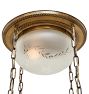Antique Classical Revival Flush Mount with Wheel-Cut Globe and Satellite Shades