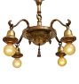 Vintage 4-Light Bare Bulb Chandelier