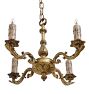 Antique 4-Light Cast Brass Classical Revival Candle Chandelier