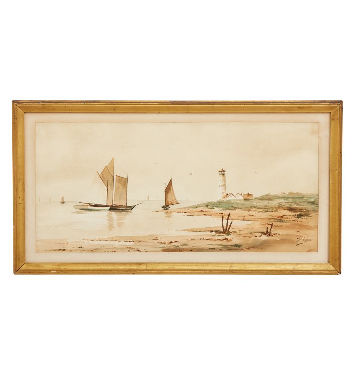Vintage Nautical Watercolor Painting