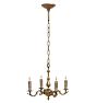 Antique 4-Light Cast Brass Classical Revival Candle Chandelier